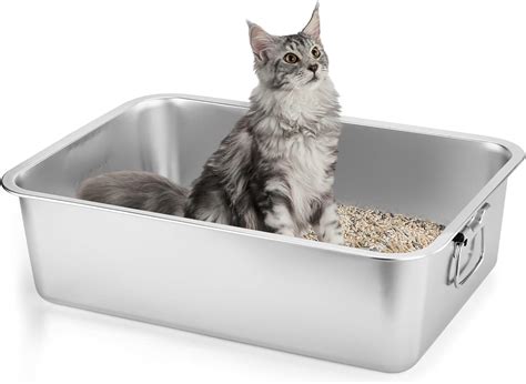 stainless steel or plastic litter box|extra large stainless steel cat litter box.